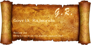Govrik Rajmunda névjegykártya